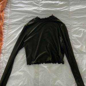 Mock Neck Long Sleeve Crop Top